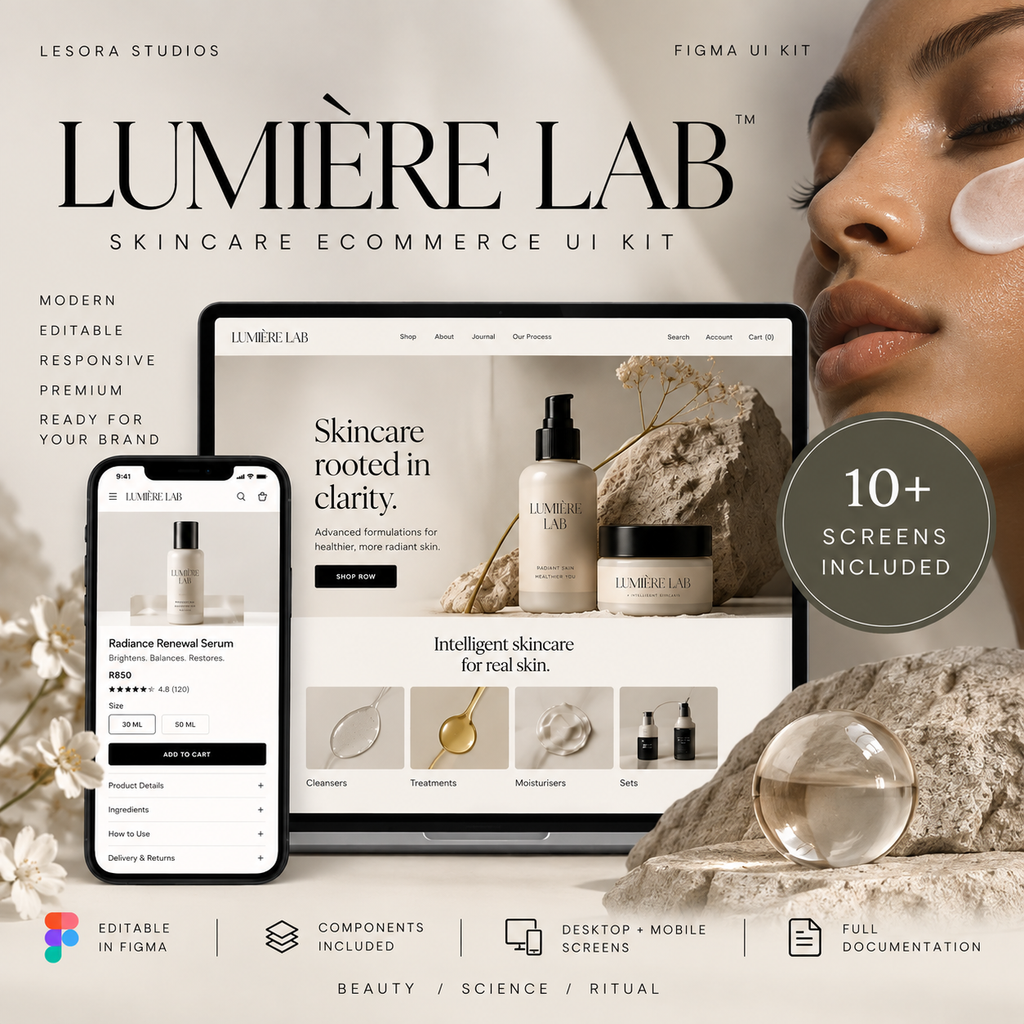 Lumière Lab — Premium Skincare Ecommerce UI Kit