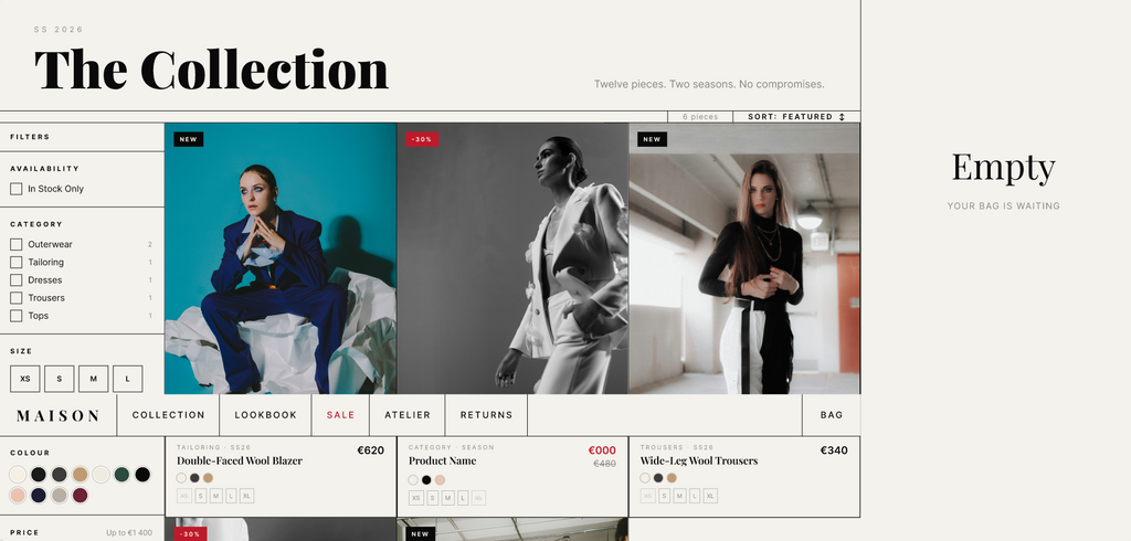 MAISON — Editorial Fashion Ecommerce UI Kit