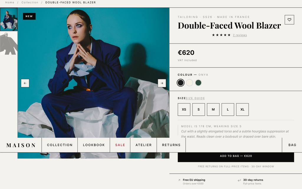 MAISON — Editorial Fashion Ecommerce UI Kit