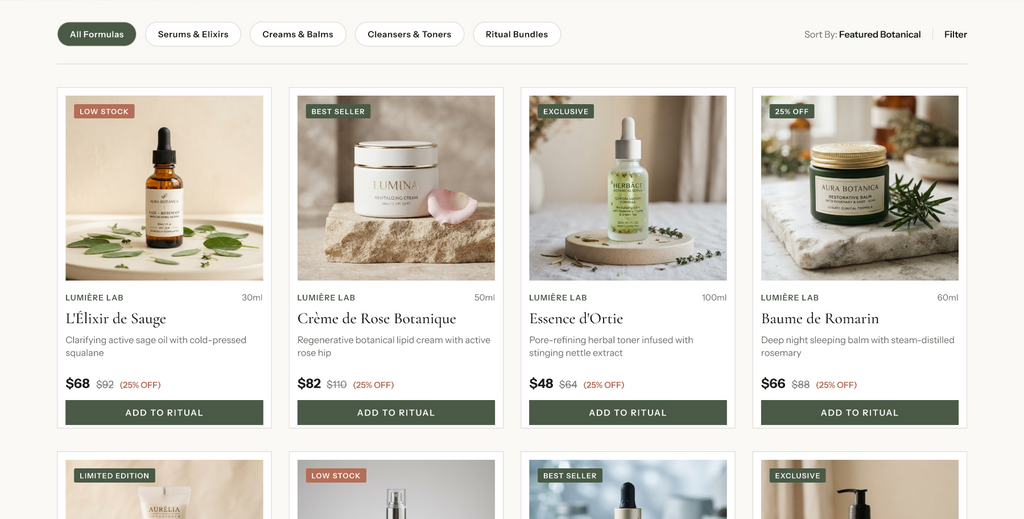Lumière Lab — Premium Skincare Ecommerce UI Kit
